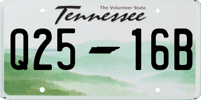 TN license plate Q2516B