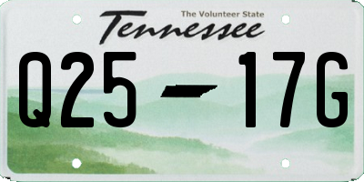 TN license plate Q2517G