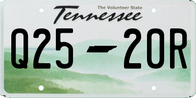 TN license plate Q2520R