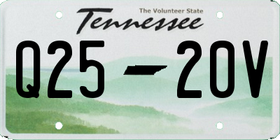 TN license plate Q2520V