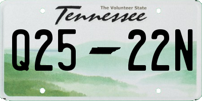 TN license plate Q2522N