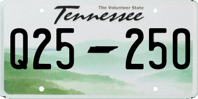 TN license plate Q2525O