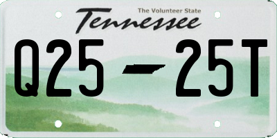 TN license plate Q2525T