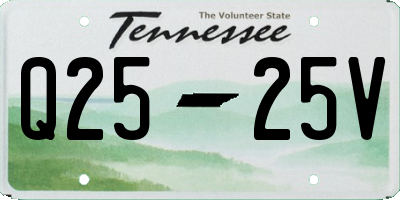 TN license plate Q2525V