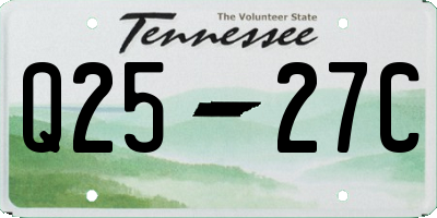 TN license plate Q2527C