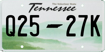TN license plate Q2527K