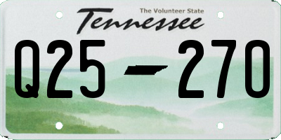 TN license plate Q2527O