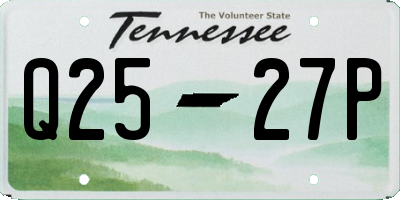 TN license plate Q2527P