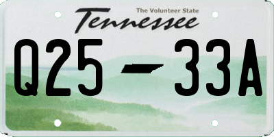 TN license plate Q2533A