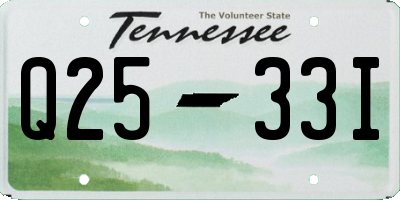 TN license plate Q2533I