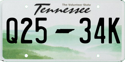 TN license plate Q2534K