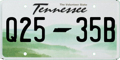 TN license plate Q2535B