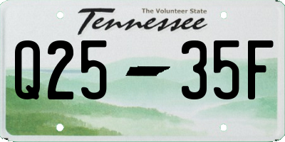 TN license plate Q2535F