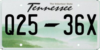 TN license plate Q2536X