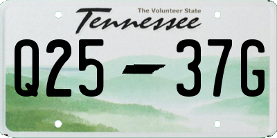 TN license plate Q2537G