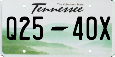 TN license plate Q2540X