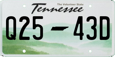 TN license plate Q2543D