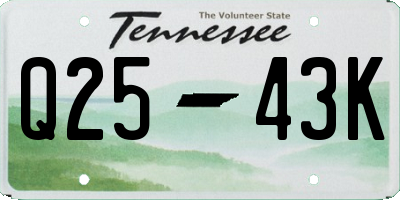 TN license plate Q2543K