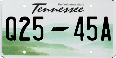 TN license plate Q2545A