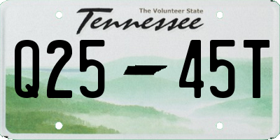 TN license plate Q2545T