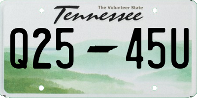 TN license plate Q2545U
