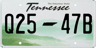 TN license plate Q2547B