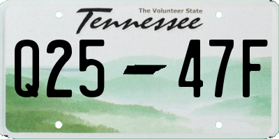TN license plate Q2547F