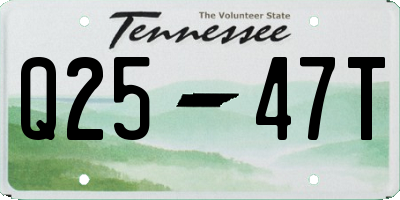 TN license plate Q2547T
