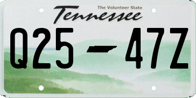TN license plate Q2547Z