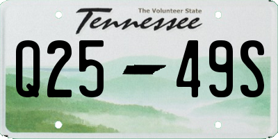 TN license plate Q2549S