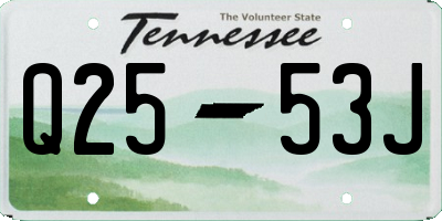 TN license plate Q2553J