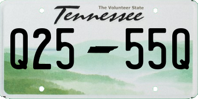 TN license plate Q2555Q