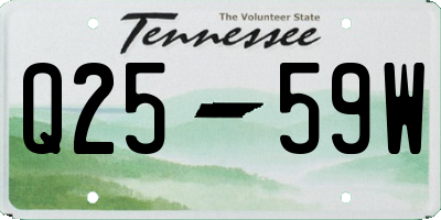 TN license plate Q2559W