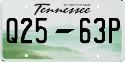 TN license plate Q2563P