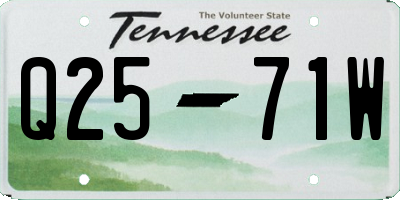 TN license plate Q2571W
