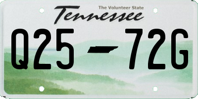 TN license plate Q2572G