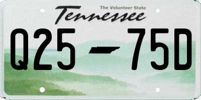 TN license plate Q2575D