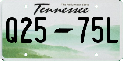 TN license plate Q2575L