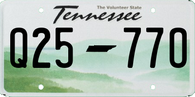 TN license plate Q2577O
