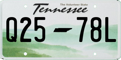 TN license plate Q2578L
