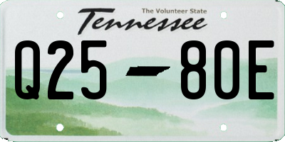 TN license plate Q2580E