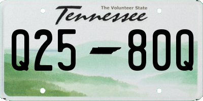 TN license plate Q2580Q