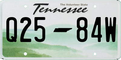 TN license plate Q2584W
