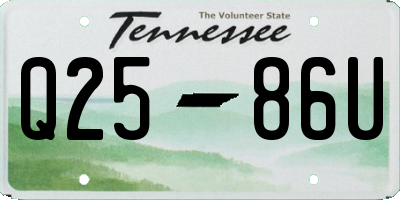 TN license plate Q2586U