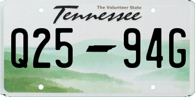 TN license plate Q2594G