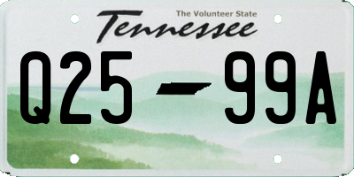 TN license plate Q2599A