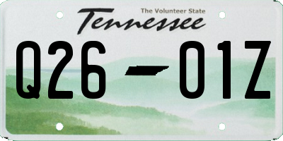 TN license plate Q2601Z