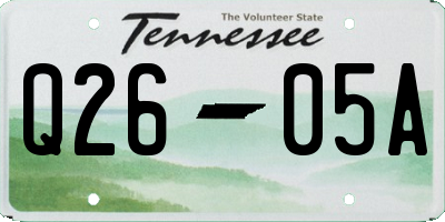 TN license plate Q2605A