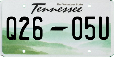 TN license plate Q2605U