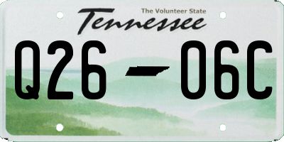 TN license plate Q2606C